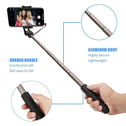 Selfie Stick,Foneso Selfie-Stangen Ausfahrbar Kabelgebunden fÃ¼r Smartphones