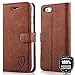 Produktbild Apple iPhone 7 – Premium Ledertasche Schutzhülle Wallet Case aus Nubukleder mit Kreditkarten / Notizen Fächern und Veloursleder - ( Braun ) von Digishield Vintage Kollektion für iPhone 7