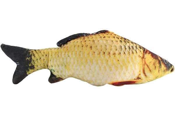 Hztyyier Faux Poisson Réaliste, Oreiller en Peluche de Carpe d'oreiller de Coussin de Poisson Doux, Jouet d'animal en Peluche de d'oreiller (40cm)