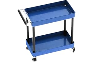 OREILET Carrello portautensili, metallo resistente, affidabile e pratico, carrello portautensili dalle prestazioni durature con ruote per 1/8 1/10 1/12 1/1 per garage officina per accessori RC(blu)