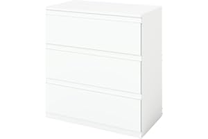 ‎LIINK1GA Liink1Ga Komodenschrank für Schlafzimmer 70 cm Breit Kommode Weiß mit 3 Schubladen/Nachtkasten Schubladenkommode Kommode&Sideboard Komoda Weiss für Büro Wohnzimmer Schlafzimmer Flur Möbel/70x40x75CM