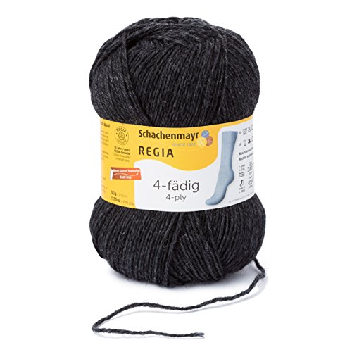 Regia 9801276-00522 Handstrickgarn, Wolle, anthrazit meliert