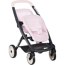 Smoby Cochecito Gemelar Rosa Para Muñecos De Hasta 42 Cm – Diseño Maxi Cosi, Ruedas Silenciosas Y Asiento Regulable Para Niños Desde 3 Años