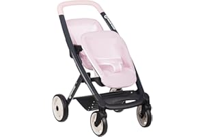 Smoby - Maxi-COSI - Poussette Jumeaux Rose - Jouet d'Imitation - Balader 2 Poupons Jusqu'à 42 cms - Roues Silencieuses et Multidirectionnelles - A Partir de 3 Ans - Fabrication Espagnole