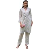 Amazon Brand - Tavasya Womens Cotton Floral Schiffli Co-ord Set | Salwar Suits