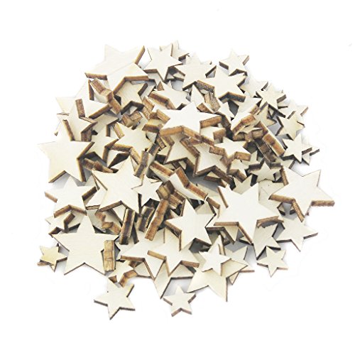 MagiDeal 100pcs DIY Set Stern Holz Scrapbooking Dekostern Verschönerung Scrapbook