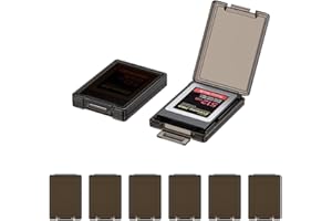 KIWIFOTOS Confezione da 6 custodie per schede di memoria CFexpress di tipo B/XQD, in plastica nera traslucida, porta carte CFB anti-shock