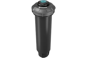 Gardena system tryskaczowy, wpuszczana deszczownica MD180: System nawadniania Pop Up do średniej wielkości trawników do 180 m², zasięg 5-7,5 m, z dyszą rot., gwint wewn. 1/2 cala (8233-20)