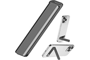 Kinizuxi Ultra Dünn Handy Ständer, Vertikaler/Horizontaler Aluminium Handyhalterung Tisch,Verstellbarer Winkel Handyständer für iPhone 14/13/12/11 Samsung Smartphone Zubehör–Schwarz