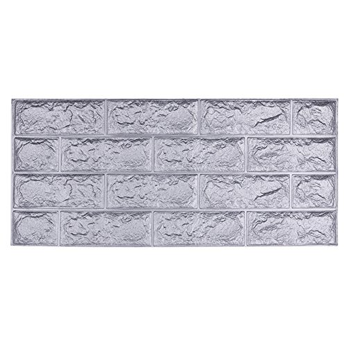 Preisvergleich Produktbild 3D Ziegelstein Tapete, YTAT Selbstklebend Brick Muster Tapete, Fototapete~Wandaufkleber für Schlafzimmer Wohnzimmer moderne tv schlafzimmer wohnzimmer dekor, 70x31x1cm(1, grau)