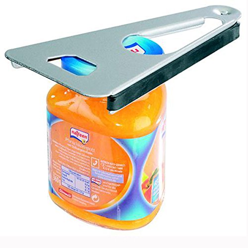 Universalöffner Kombiöffner Flaschenöffner 6 in 1, Aluminiumdruckguss/Gummi, ca. 17 x 9 x 1.5 cm