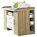 Produktbild Rauch Baby Wickelkommode Eiche Sonoma Nachbildung, Absetzungen Weiß Alpin, BxHxT 92x94x84 cm