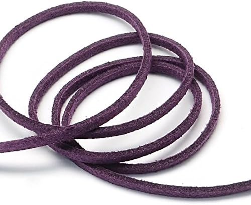 4 Metres of Cord Flat Lace Suede Suedine Purple Pull On The Way Pink 3x1,5 mm – Free Delivery – Creation Pearl