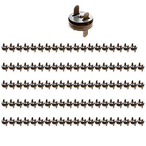 Tocone Cierre Magnético Botones Magnéticos Bolsa Cierres Cierres de Botón para Coser, Confecciones, Bolsas, Álbumes de Recortes 14mm 100 Piezas (Latón antiguo)