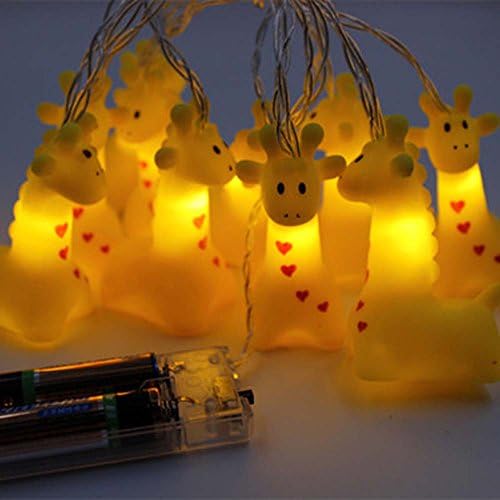 Lijerly 1.5 M / 4.9 Ft 10 Lights Battery Powered Cute Animal Giraffe Shape LED String Lights for Indoor/Outdoor Halloween Christmas Thanksgiving Home Party Children Kids Bedroom Decoration