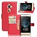 Produktbild Tasche für LeTV Le2 Hülle, Ycloud PU Ledertasche Flip Cover Wallet Case Handyhülle mit Stand Function Credit Card Slots Bookstyle Purse Design rote