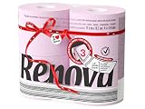 Suave y delicado con tu piel Renova Papel Higiénico, Color Rosa - 4 Rollos