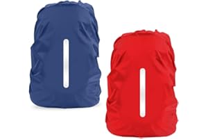 LAMA 2pcs Funda Impermeable para la Lluvia para Mochila, Protector Reflectante a Prueba de Lluvia para Antipolvo y Antirrobo M 26L-40L
