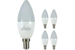 LED ATOMANT Pack 5x Bombilla LED E14 Vela C37 9W. Color Blanco Frio (6500K). 950 Lumenes. Casquillo fino. Equivalente a 80W tradicional.