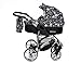 ALLIVIO, 3-in-1 Travel System with Baby Pram, Car Seat, Pushchair & Accessories, Black & Flowers