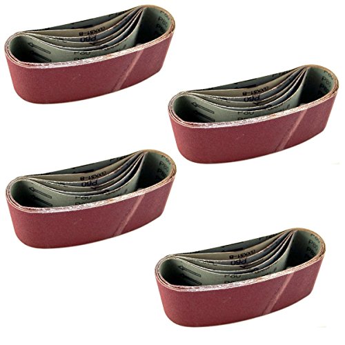 24 Stk. Bandschleifpapier 75 x 533 mm Schleifpapier Bandschleifer Schleifband Körnung 40/60/80/100/120/150