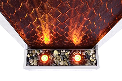 Cortenstahl-Wasserwand mit Edelstahl-Rahmen und LED-Beleuchtung – 1,74m - 5