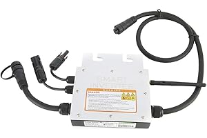 FOCKET MPPT Micro Onduleur Solaire, 300W DC 18-50V Entrée IP65 Imperméable Micro Grille Cravate Onduleur Affichage LED Smart Solar Power Inverter Alimentation Électrique pour Système de Panneau Solaire(120V)