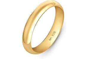 Amberta Alianza Plata de Ley 925 Chapada en Oro | Alianza Boda Oro Pareja | Anillo Boda Oro | Anillo Matrimonio Oro Mujer y Hombre