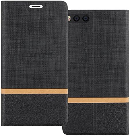 Xiaomi Mi Note 3 Case, Shanphone Color block Premium quality PU leather Flip cover with ID / Card Slot for Xiaomi Mi Note 3, Black