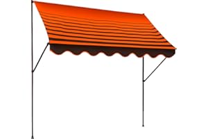 ANGERER FREIZEITMÖBEL GMBH Angerer Klemmmarkise Exklusiv mit Handkurbel, Terrasse/Balkon, einfache Montage ohne Bohren, Made in Germany, hochwertiger Stoff, UV-beständig, höhenverstellbar, wasserabweisend, 300 cm Orange-Braun