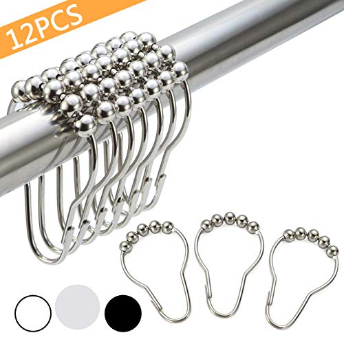 Bamyko Duschvorhang-Ringe, 12 Stück Chrome