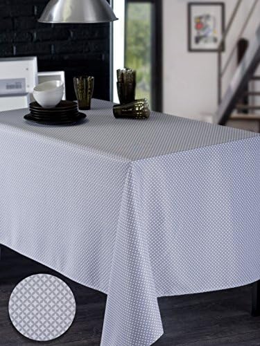 CALITEX Rectangular Oilcloth Tablecloth, PVC, beige, pink, PVC, Zinc, 140 x 250 cm