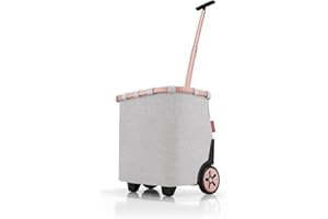 reisenthel carrycruiser sky rose - Carro de la compra portátil con robusta estructura de aluminio, correa para el hombro y bolsa interior de malla extraíble - Fabricado con material repelente al agua,