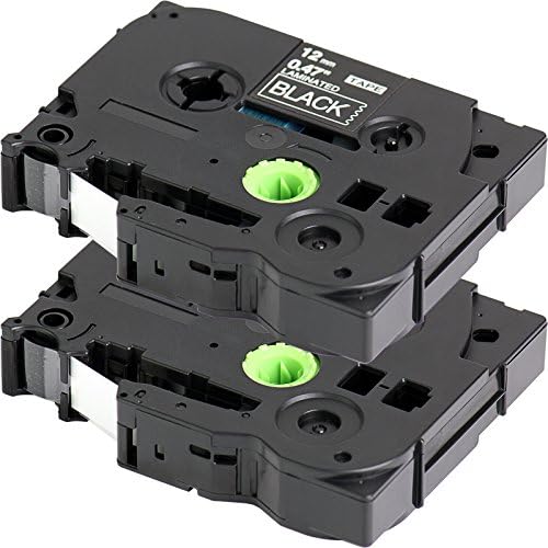 2x Labelling Tape compatible to Brother TZe-335 / TZ-335 | 2x white on black / 12mm x 8m | suitable for Brother P-Touch 1000W 1010 1090 1830VP 2030VP 2100VP 2430PC 2470 2730VP 7100 VP7600VP H100R H300 D200VP and other P-Touch LabelWriter