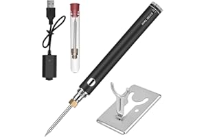 TOWWOO Fer à Souder Électrique Rechargeable, 8W Fer à Souder Portable Température 180℃~450℃, 5V 510 Mini Kit de Fer à Souder Professionnel avec Support en Métal pour Diverses Réparations