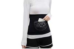 Afinder Winter Rückenwärmer mit Tasche(für Wärmekissen/Kirschkernkissen) Elastisch Nierenwärmer Dicken Wolle Nierengurt Sportbandage Bauchwärmer Wärmegürtel Leibwärmer Hüftwärmer Bauch Taille