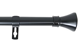 HOMEYA - Barra Cortina Extensible 70-120CM - Barra Metal para Cortinas con Remate Moderno - Palo 19mm para Cortinas Ligeras