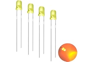 KA WAH CORE 3mm Diodi LED, 120 Pezzi Giallo Diodo ad Emissione Diodi Led Alta Luminosità, 2pin Diffusione Luminosa Rotondo per Progetto scientifico fai da te Componenti elettronici di illuminazione