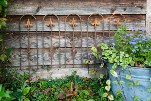 Nostalgischer Metallzaun / Beetzaun H: 80cm, Rost / Roheisen - Verlängerbar