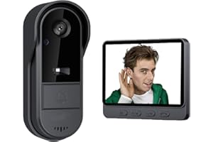 TKMARS Campainha Sem Fios Exterior Camara Campainha Sem Fios Exterior Camara Conexión Inalámbrica Bluetooth de 2,4 G, Visión Gran Angular De 170°, Intercomunicador Visual