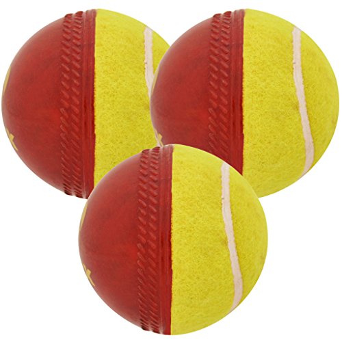 omtex Cricket Ball - Swing Ball (Half Tennis) Cricket Training Ball (Pack of 3) Size 5.5. Diameter 2.5 cms