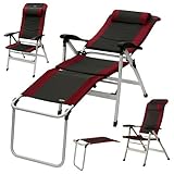 inkl. Nackenpolster Yaccu Art.3003 ALU - CampingStuhl m. adaptierbarer Beinablage, Hochlehner