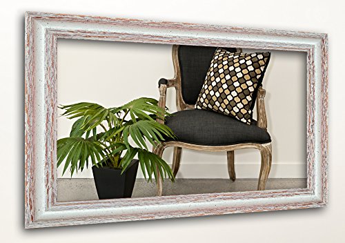 WandStyle H740-001 Wandspiegel Spiegel Shabby-Chic Landhaus Massivholz Creme Weiß (50 x 100 cm)
