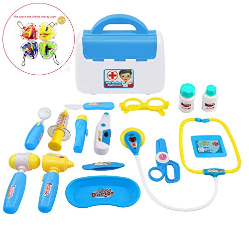 Doctora Juguetes,WoBoSen Caso Médico con Accesorios de Muñeca Juguetes Doctor Case 16 Piezas para Niños