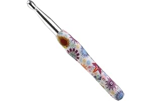 ‎COOPAY Coopay Crochet Hook with Beautiful Flower, 1 Piece Rubber Handle Crochet Hook 10.0 mm, Exquisite Ergonomic Crochet Hooks for Beginners, Solid Metal Crochet and Comfortable TPR Handle Crochet Hooks for