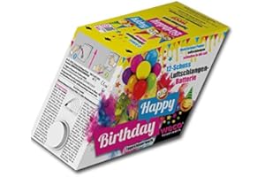 WECO Happy Birthday Tagesfeuerwerks-Batterie mit bunten Luftschlangen