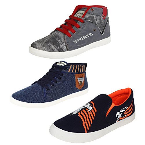 Earton Men Canvas Combo Pack of 3 Casual Shoes (Sneakers) RS.599 (70.00% Off) - Amazon