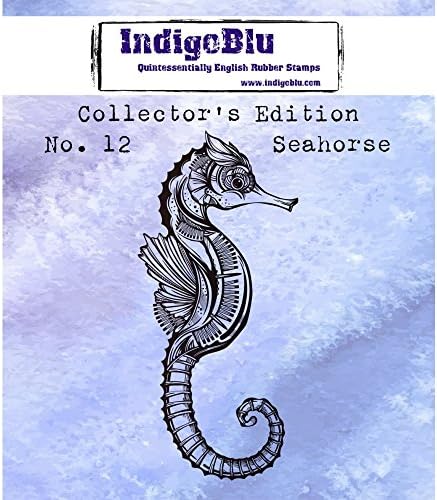 IndigoBlu Seahorse No. 12 Red Rubber Stamp