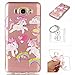 Produktbild Hülle Galaxy J7 2016 (5,5 Zoll) Hülle,TPU Case Schutzhülle Silikon Case,Niedliche Cartoon Malerei Durchsichtige TPU Bumper Handy Tasche Case Cover Etui für Galaxy J7 2016 J710 + Schlüsselanhänger (A) (8)