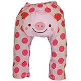 Baby and Toddler girls Cool Cotton Leggings by Dotty Fish , Pink Spotty Piglet design